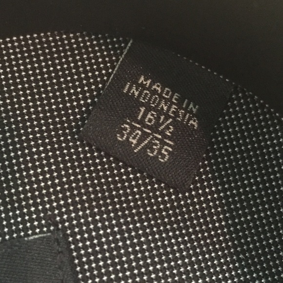 Black mini polka dot long sleeve button down shirt - Picture 2 of 5